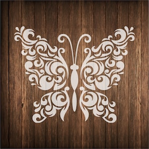 Butterfly wall stencil - reuseable stencil - mandala style butterfly stencil - butterfly stencil