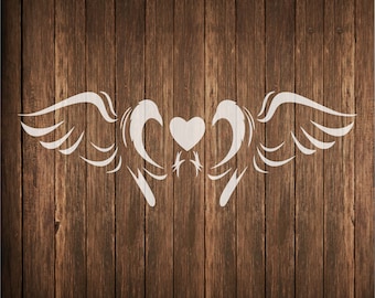 Two birds with heart wedding stencil, two birds with heart aisle runner stencil, two flying birds with heart stencil for signs,birds heart