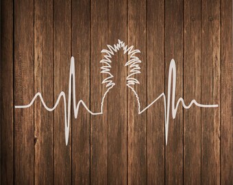 Heartbeat with a pineapple stencil for signs, Heart beat island stencil, heartbeat stencil