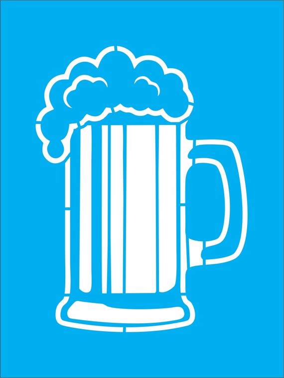 Beer Mug Stencil Reuseable Beer Stencil Berr Mug With Foam | Etsy
