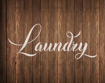 Laundry stencil, Laundry word stencil for wood signs, Laundry stencil for signs, Laundry stencil