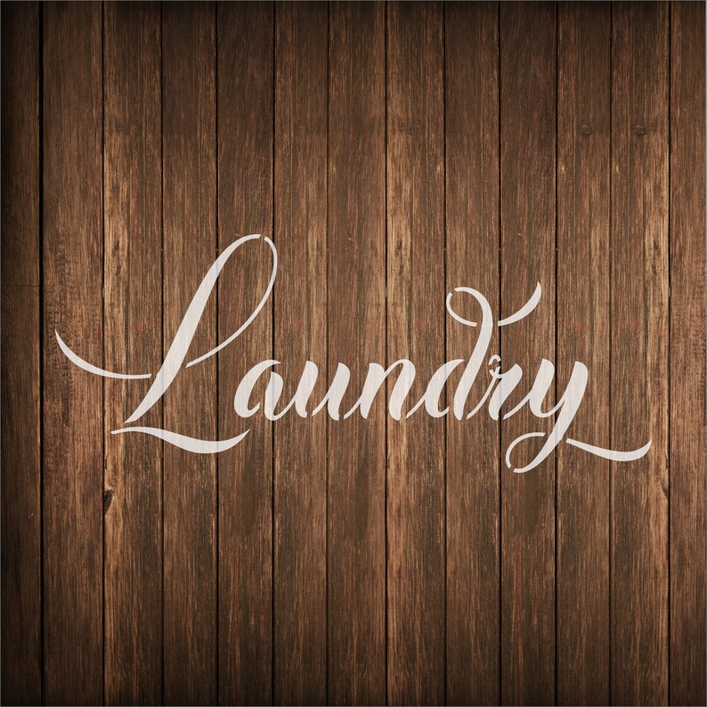Laundry Stencil Laundry Word Stencil for Wood Signs Laundry Etsy