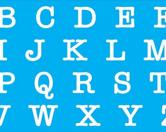 Upper case Alphabet stencil - reusable alphabet stencil - Type alphabet stencil - several sizes available