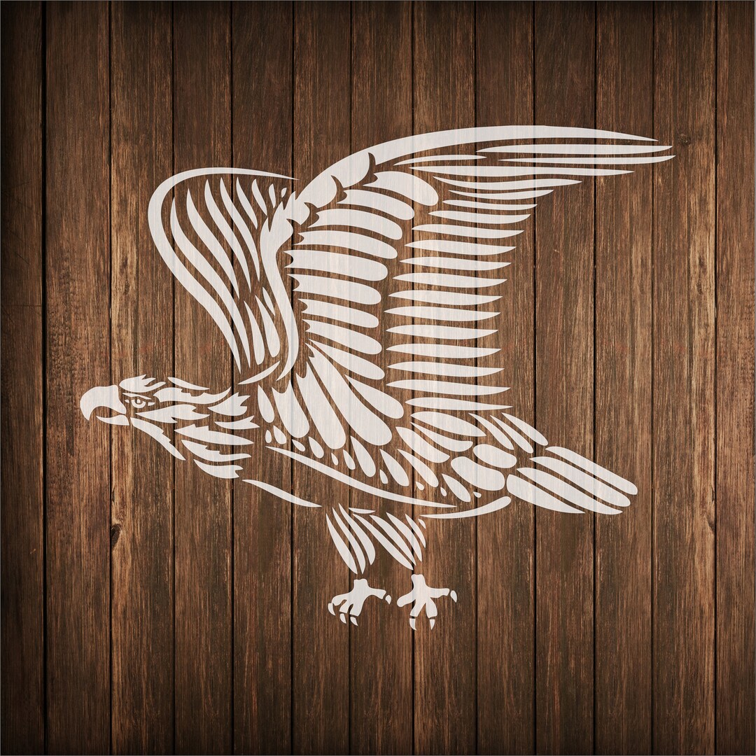 Eagle in Flight Stencil, Flying Bird Stencil Eagle, Hawk, Raptor Flying