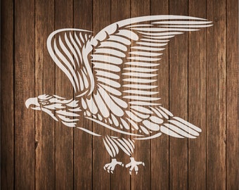 Eagle in flight stencil,  flying bird stencil -  Eagle, hawk, raptor flying bird stencil