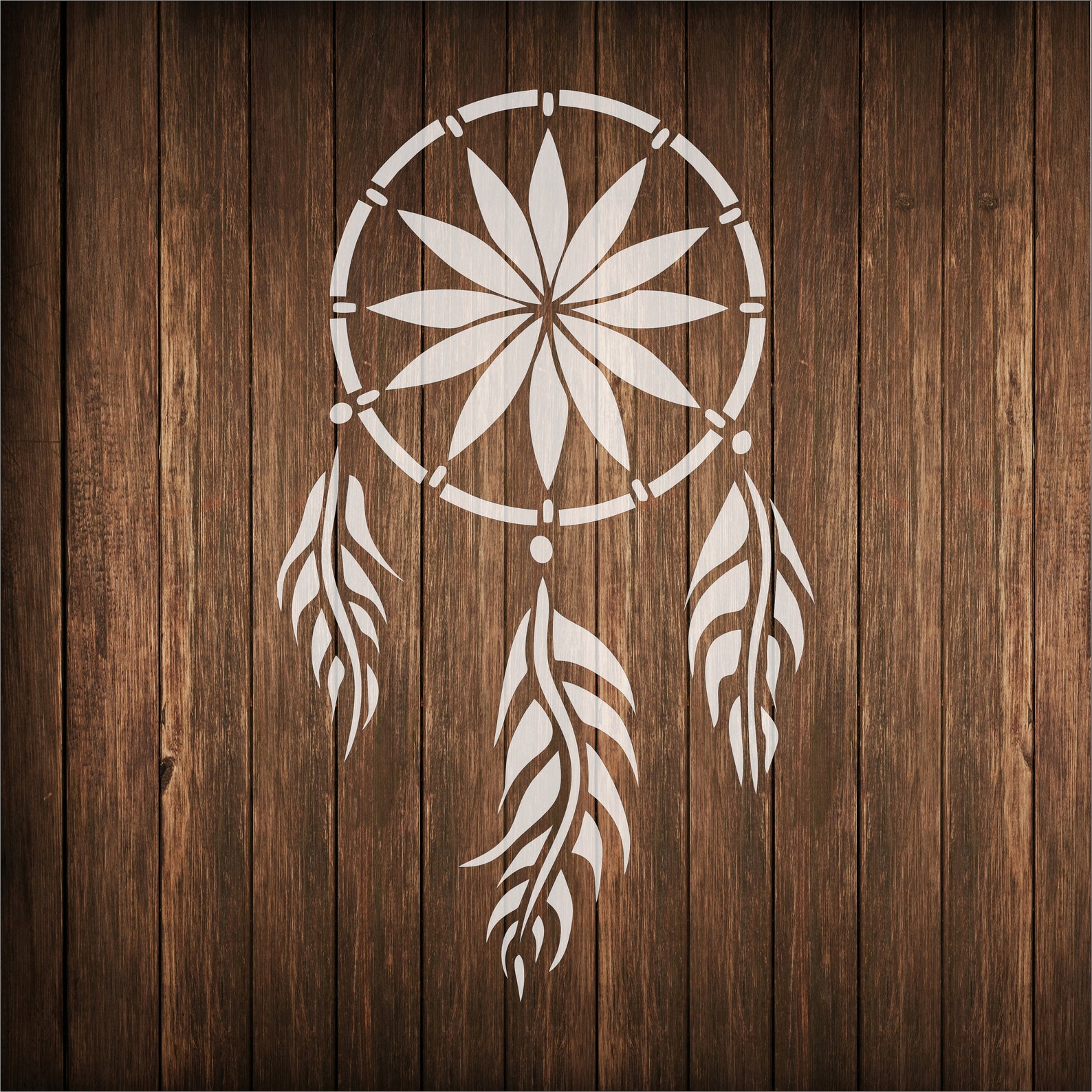 Dream Catcher Stencil Dream Catcher With Feathers Stencil - Etsy