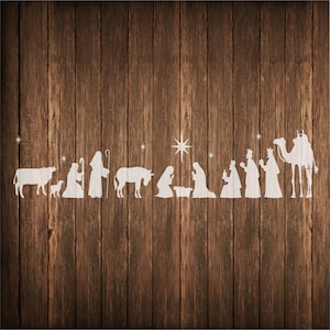 Christmas Stencil -  Nativity Scene Stencil - Nativity stencil - Christmas Nativity stencil