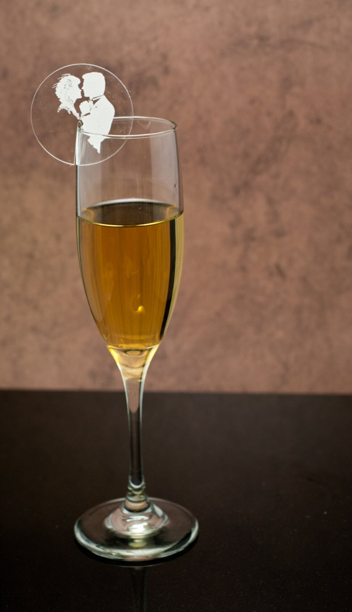 Champagne Glass Name Tags and Charms Bride and Groom Etsy