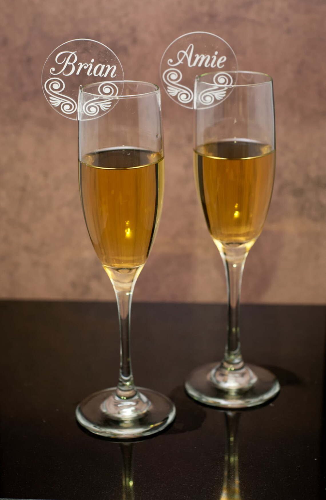 Champagne Glass Name Tags and Charms Personalized with your Etsy