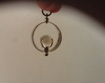 Finlande Argent Sterling Kinetic Kuppitan Kulta Pédant avec Quartz Clair