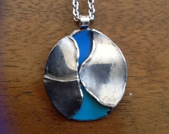 Moderniste Sterling Enamel Danemark Collier et Pendentif Walter Arneson