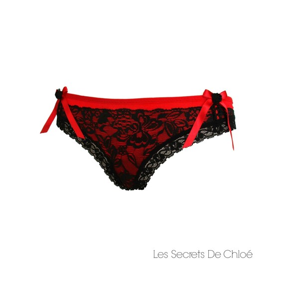 slip rouge femme