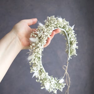 Gypsophila Baby breath flower crown. Made in old-fashioned Victorian tape and wire technique /buttonhole/bridesmaid/flower girl, grown in UK