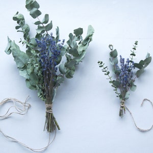 First in the UK - Natural dried flowers bouquet Eucalyptus & Lavender shower bunch, Aromatherapy from UK, grown in East Sussex UK