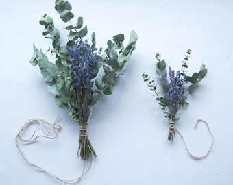 First in the UK - Natural dried flowers bouquet Eucalyptus & Lavender shower bunch, Aromatherapy from UK, grown in East Sussex UK