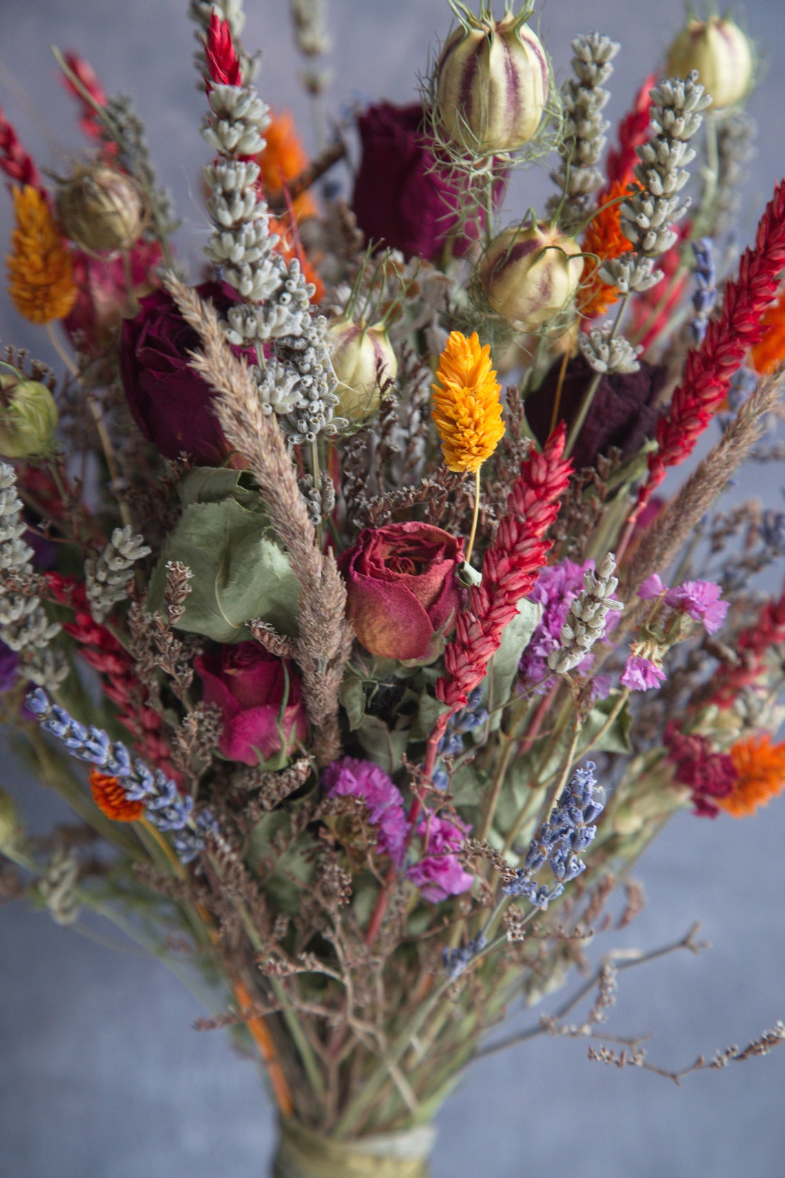 Natural dried flowers large wedding bouquet buttonholes Etsy