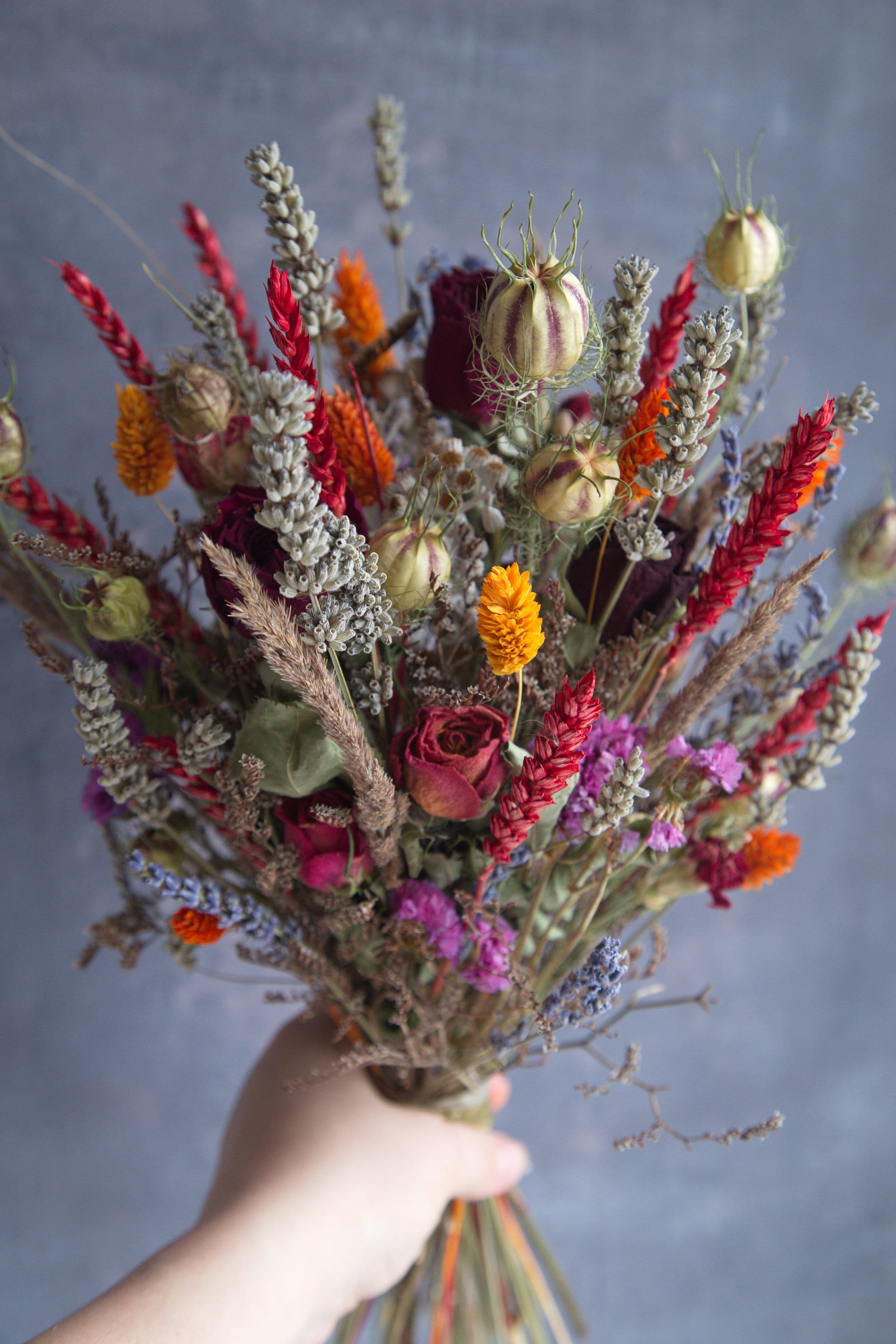 Natural Dried Flowers Large Wedding Bouquet Buttonholes - Etsy