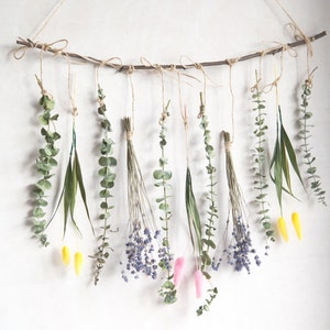 Boho Dried Flower Wall Hanging: Eucalyptus & Lavender Nursery Decor