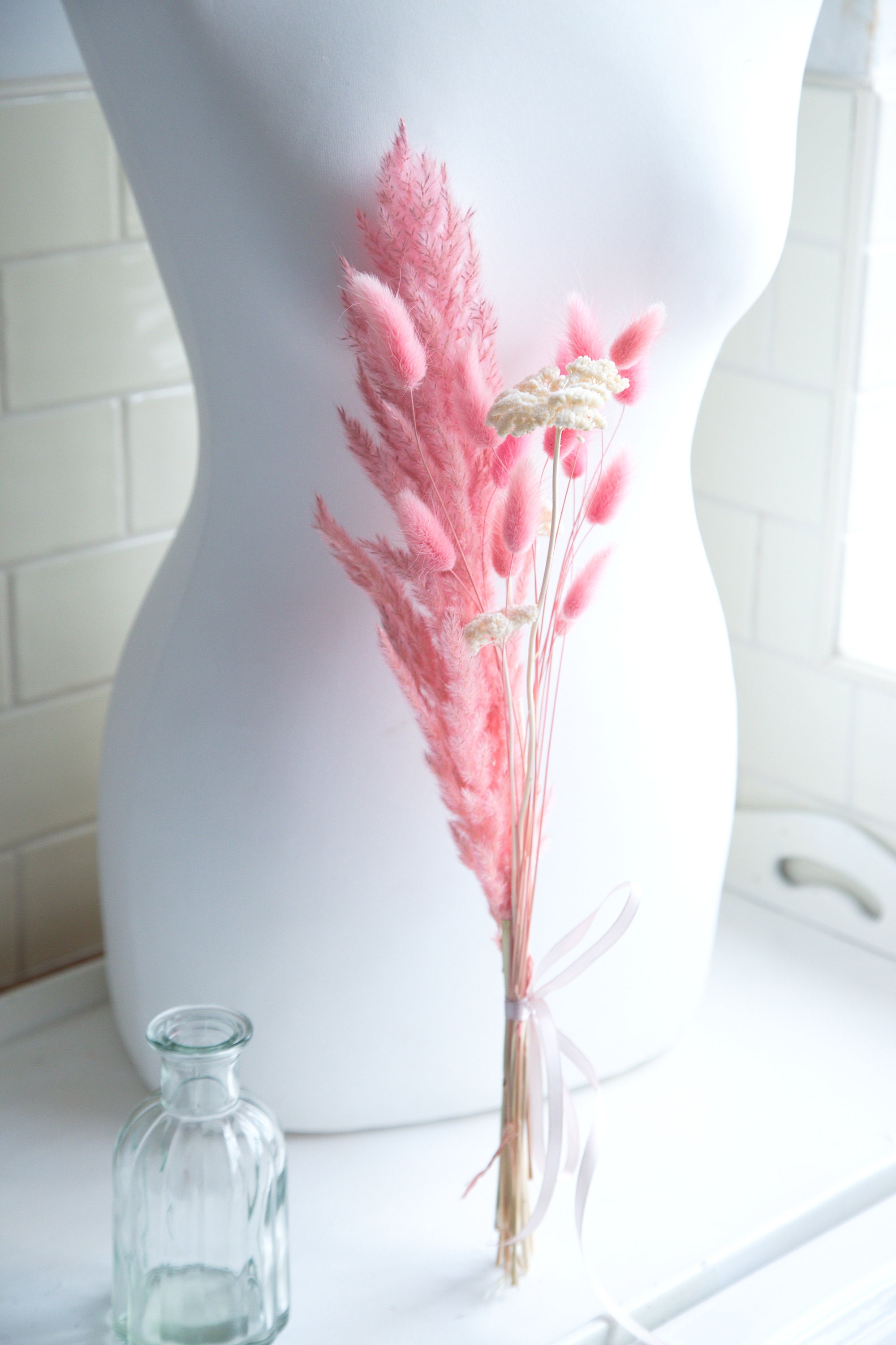 Lightest pink dried flowers bouquet natural large 40cm blush Etsy