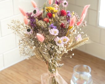 Dried Flower Girl Bouquet, Rustic Country Barn Decor