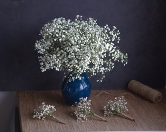 Bouquet de gypsophile séchée de mariage minimaliste et élégant - bouquet de gypsophile séché naturel pour bébé / boutonnière / demoiselle d'honneur / demoiselle d'honneur