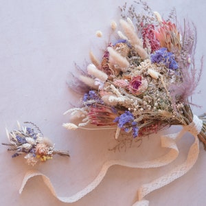 Large Dried Flower Wedding Bouquet: Rustic Barn Decor, Thank You Gift