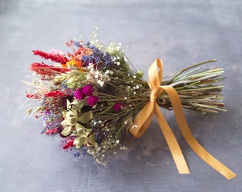 Natural Dried Flower Girl Bouquet: Rustic Country Barn Decor