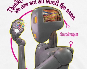 Neurodiversity Awareness Bot Sci-Fi Tee Shirt