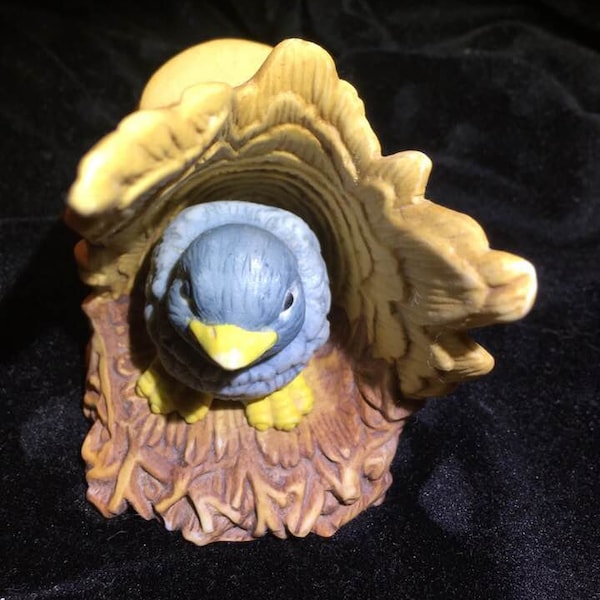 Happy Woodland Surprises Bluebird Franklin Mint Porcelain 1984 Jacqueline B Smith Bird