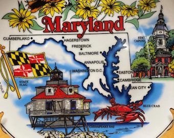 Souvenir of Vintage Maryland Collectible Plate