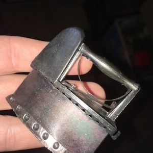 Vintage Metal Die Cast Miniature Antique Iron pencil sharpener with original box