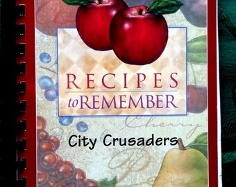 2004 Recipes to Remember City Crusaders Cookbook Mt. Vernon Illinois City Employees Relay for Life Team Virginia Page Addie Pett Carol Burk