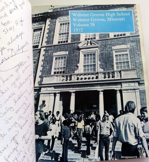 Original Vintage 1972 Echo Yearbook Webster Groves Missouri High