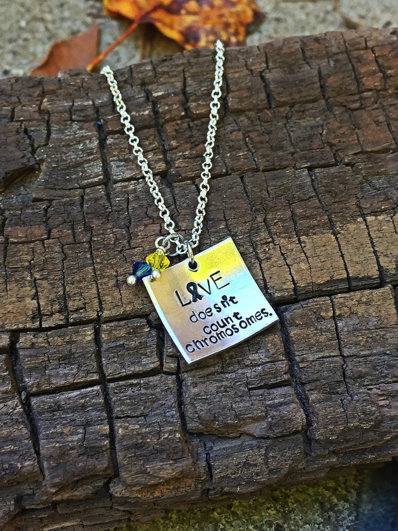 love doesn/'t count chromosomes Down syndrome awareness jewelry Down syndrome necklace Down syndrome Down syndrome awareness necklace