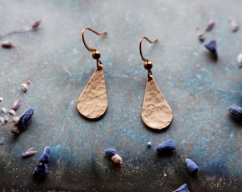 Earrings •Drops •Minimalist •Brass >>•<< Earrings simple •Spirit •Nature •Energy •Ethno •hammered