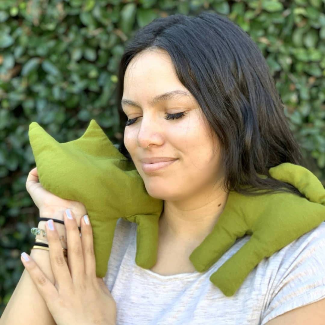 Cat Shaped Buckwheat Hulls Neck Pillow, Cat Lover Gift Etsy