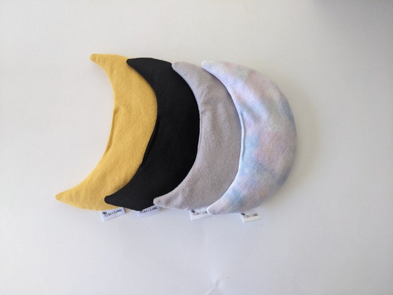 Moon Eye Pillow, Cooling or Heating Pad for Face, Rice Filled, Aromatherapy bild 2
