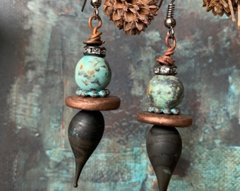 Black Teardrop Earrings