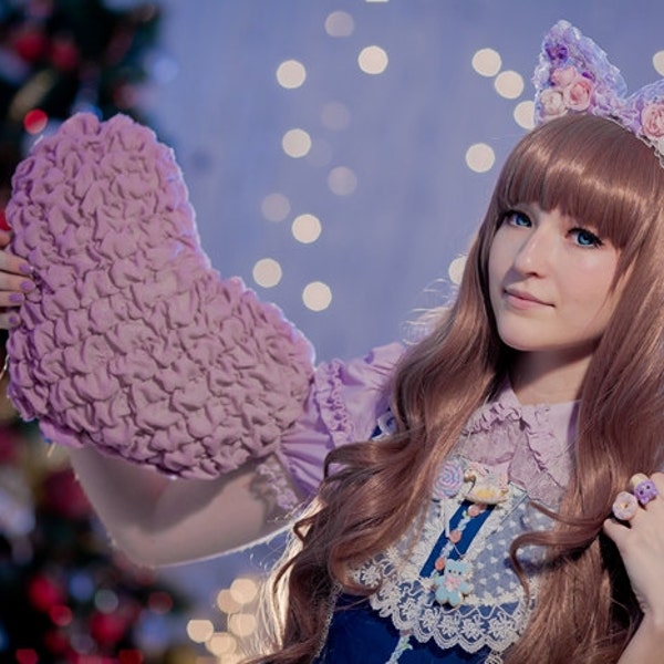 Kawaii princess style nekomimi headband by Dolly House (lilac)