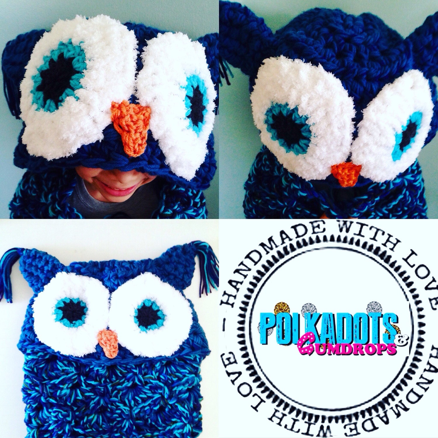 Owl Hooded Blanket Fuzzy Eyes Owl Blanket Etsy