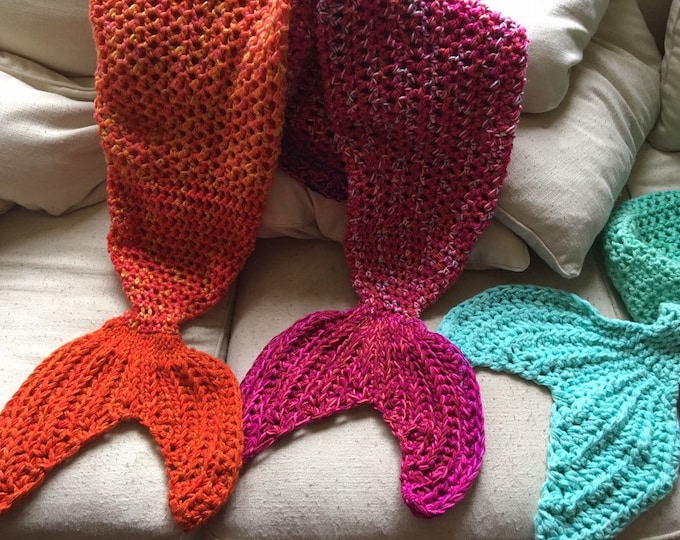 Mermaid Tail Blanket, Mermaid Blanket, Newborn - XL Adult Sizes available (Custom Size Available as well)