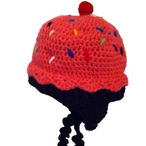 Cupcake Hat Crochet Preemie - Adult