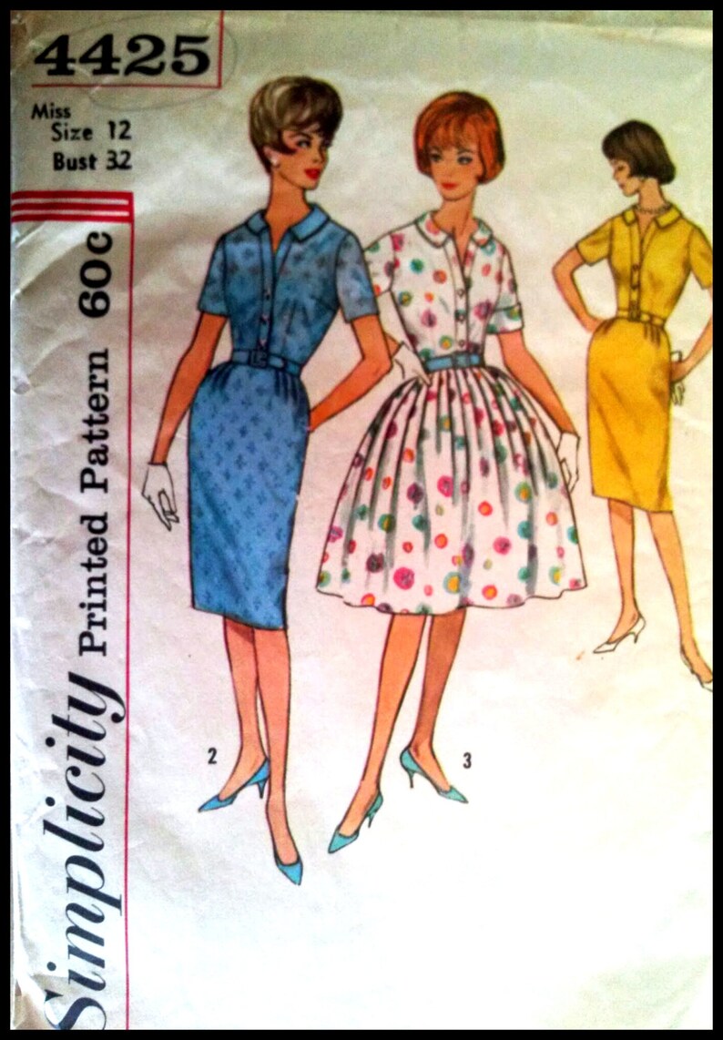 Simplicity 4425 Misses' One Piece Dress With Two Skirts Bust 32 image 1