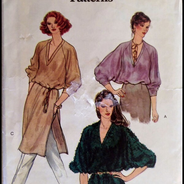 Vogue 7273 Misses' Top Or Tunic  Bust 31.5"  UNCUT