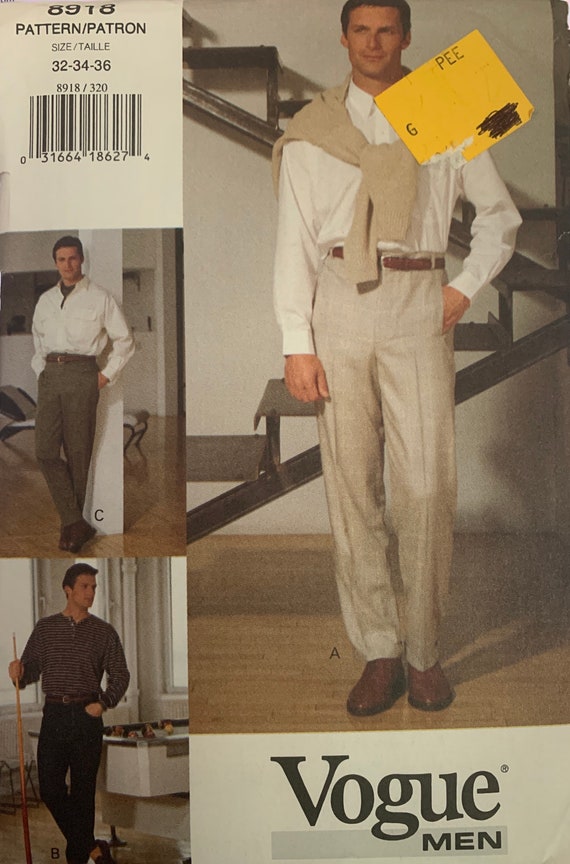 Vogue Men 18 Mens Pants Size 32 36 Uncut Etsy Vogue Men 18 Mens Pants Size 32 36 Uncut Etsy