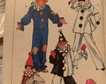 Simplicity 7649  Adults' and Boys' And Girls' Clown Costumes And Hats Size (6-8)