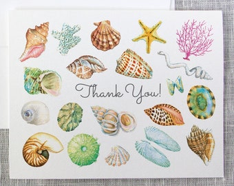 Thank You Cards with Pretty Seashells