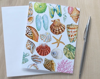 Blank Greeting Card with a Seashell Design