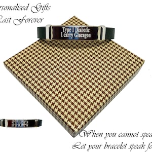 Custom Men&#39;s Bracelet, Personalised Gift, Engraved ID Leather Bracelet, Medical Bracelet, Medical Awareness, Medical Alert, Mens Jewelery