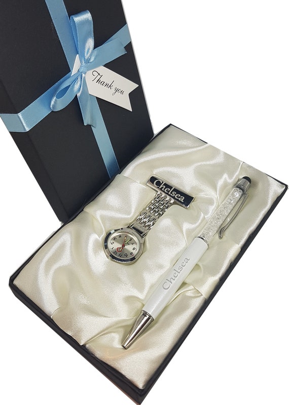 Personalised Fob Watch Nurses, Vet Customised Pen, Name Pen, Gift for Beauticians, Doctors Gift For Midwife, Thank You Gift